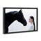 Stupell Industries Sleek Black Horse & Girl Framed Floater Canvas Wall Art Design by RB